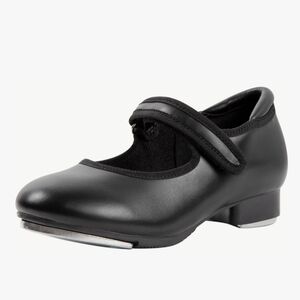 Girls' Black Mary Jane Tap Shoe with Velcro Strap